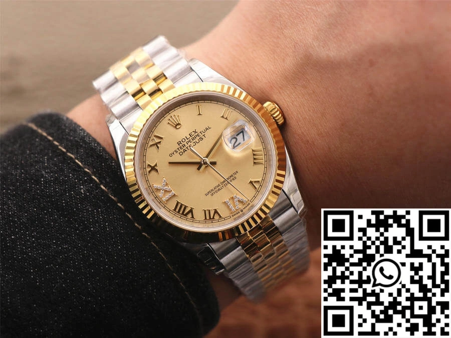 Bold Rolex Datejust 126233 EW Factory Diamond Gold Dial 713
