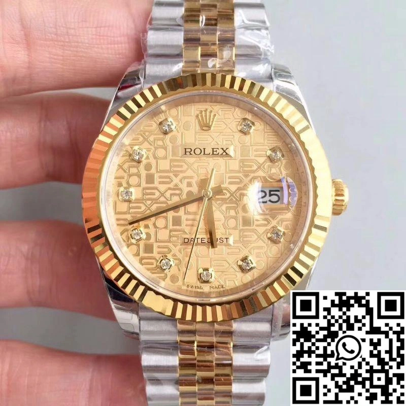 Rolex Datejust 126333-0003 41MM EW Factory Diamond-studded Gold Textured Dial HighPerformance 634