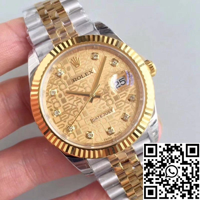 Rolex Datejust 126333-0003 41MM EW Factory Diamond-studded Gold Textured Dial HighPerformance 634