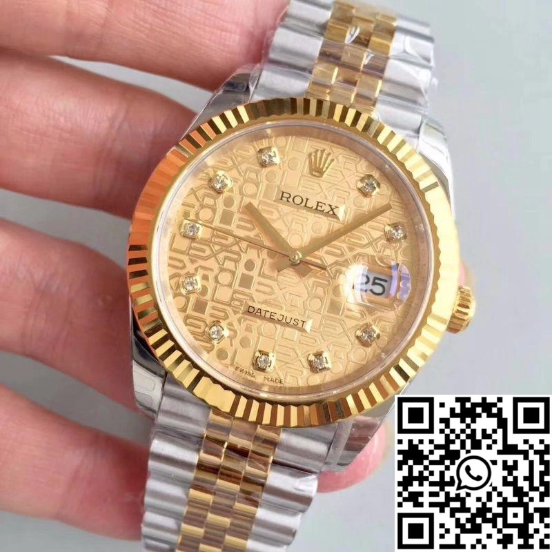 Rolex Datejust 126333-0003 41MM EW Factory Diamond-studded Gold Textured Dial HighPerformance 634
