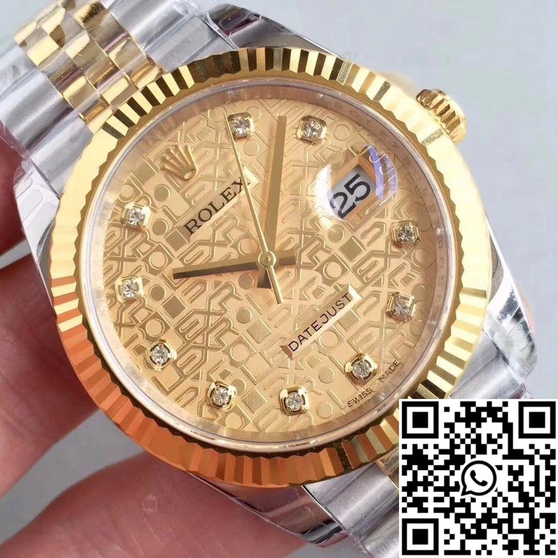 Rolex Datejust 126333-0003 41MM EW Factory Diamond-studded Gold Textured Dial HighPerformance 634