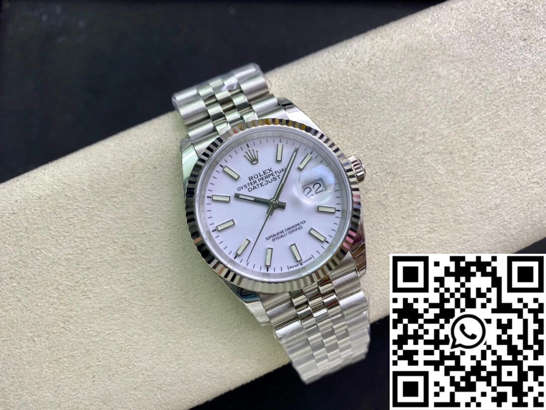 Upgraded Rolex Datejust 36MM EW Factory Stainless Steel White Dial 749