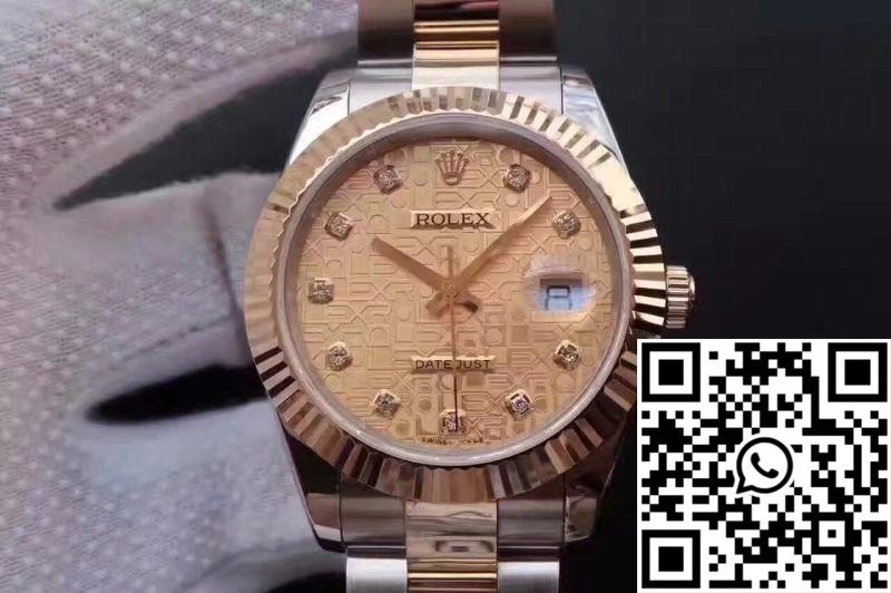 Colorful Rolex Datejust II 126333 41MM Diamond-studded Rose Gold Texture Dial 735