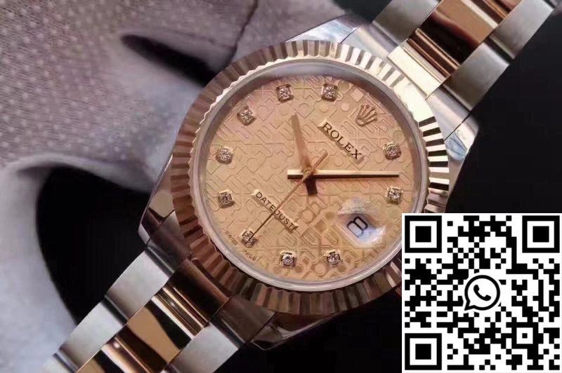Colorful Rolex Datejust II 126333 41MM Diamond-studded Rose Gold Texture Dial 735