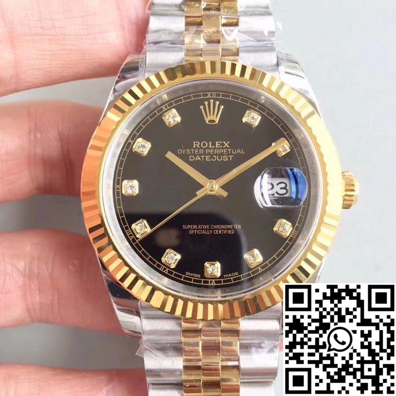 Stretchable Rolex Datejust II M126333-0013 EW Factory Diamond-encrusted Black Dial 679
