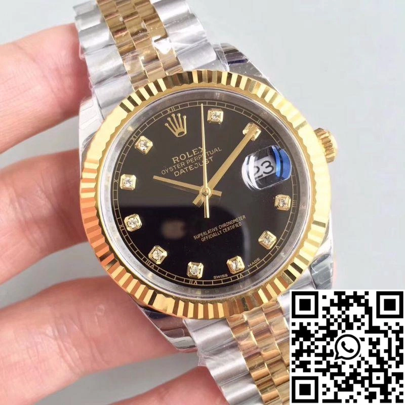 Stretchable Rolex Datejust II M126333-0013 EW Factory Diamond-encrusted Black Dial 679