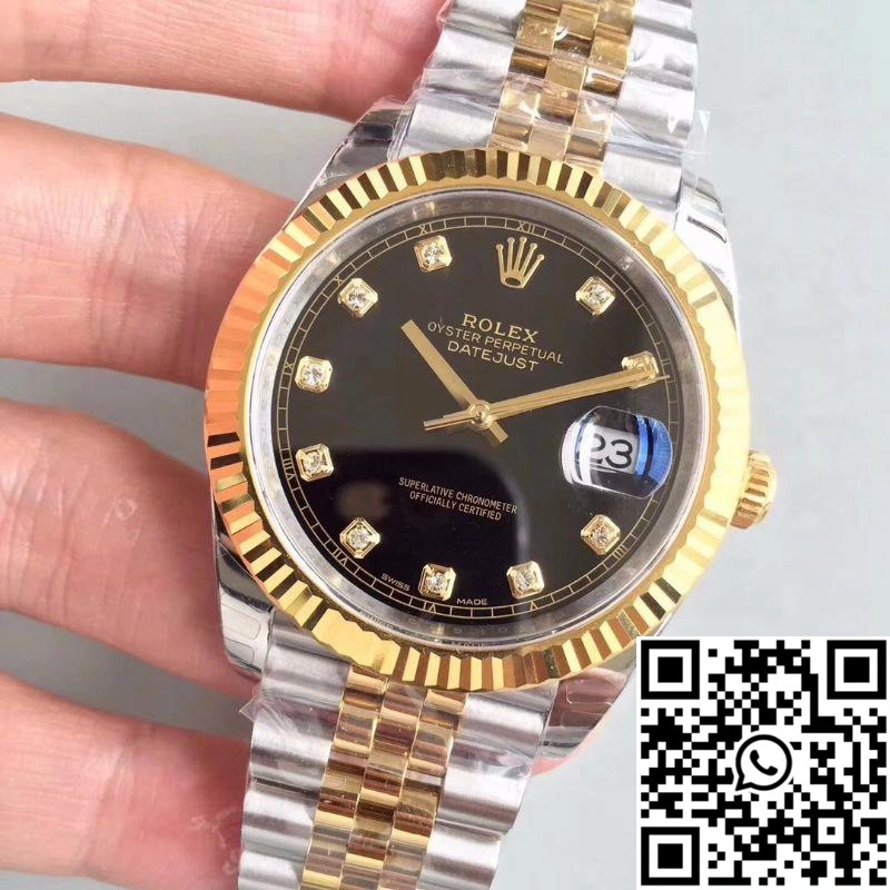 Stretchable Rolex Datejust II M126333-0013 EW Factory Diamond-encrusted Black Dial 679