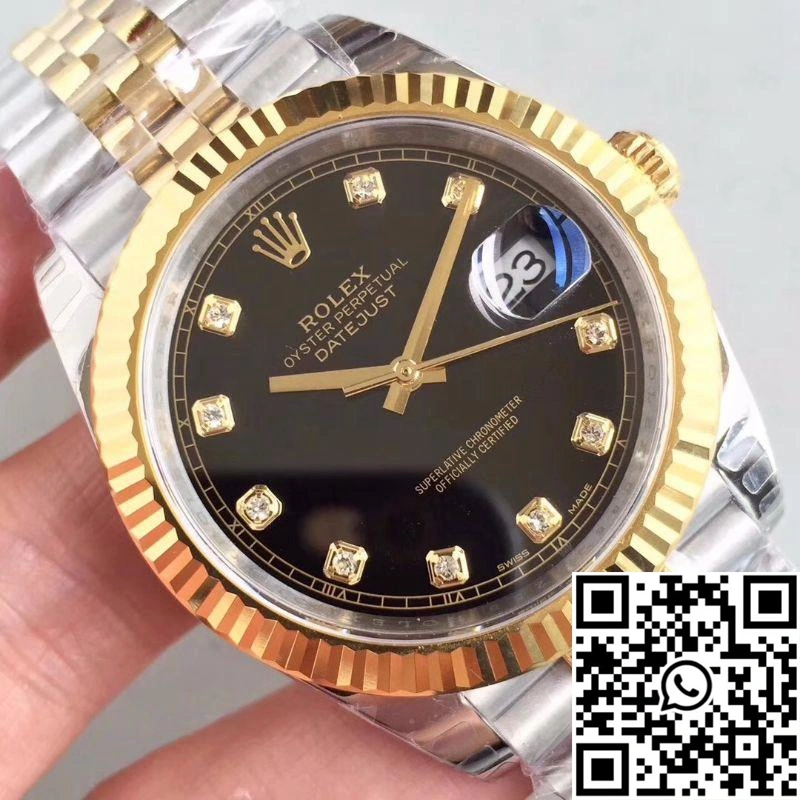 Stretchable Rolex Datejust II M126333-0013 EW Factory Diamond-encrusted Black Dial 679