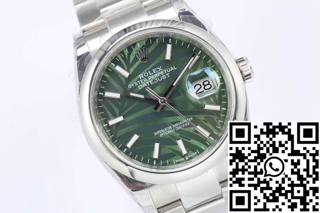 FlexibleFit Rolex Datejust M126200-0020 EW Factory Olive Green Palm Leaf Pattern Dial 685