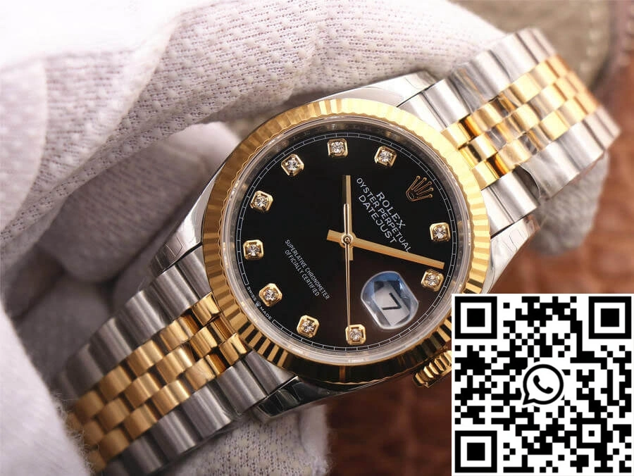 Elegant Rolex Datejust M126233-0021 EW Factory Diamond Black Dial 669