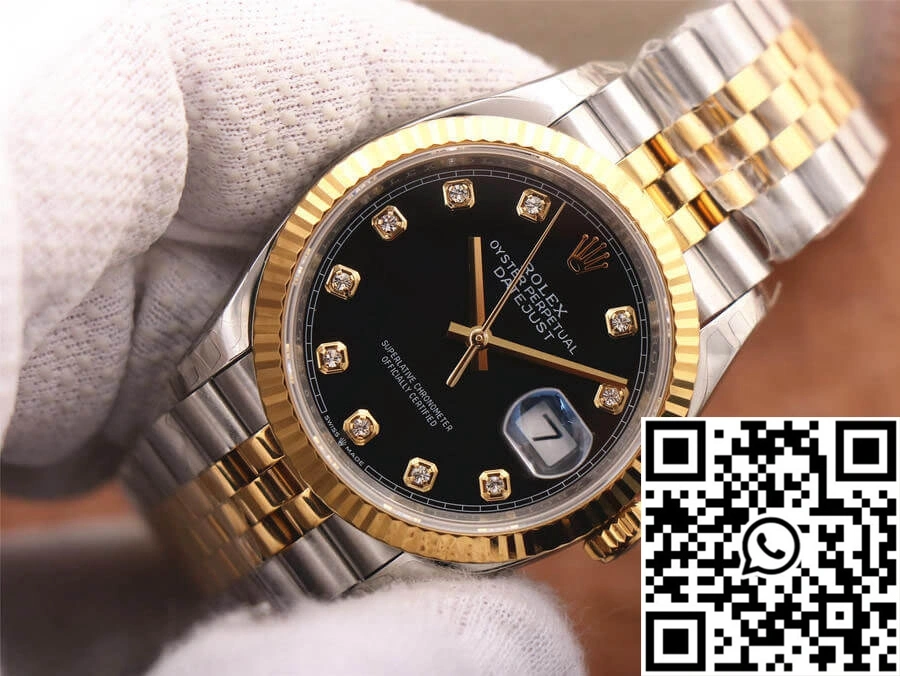 Elegant Rolex Datejust M126233-0021 EW Factory Diamond Black Dial 669