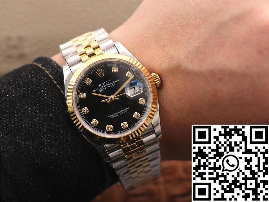 Elegant Rolex Datejust M126233-0021 EW Factory Diamond Black Dial 669