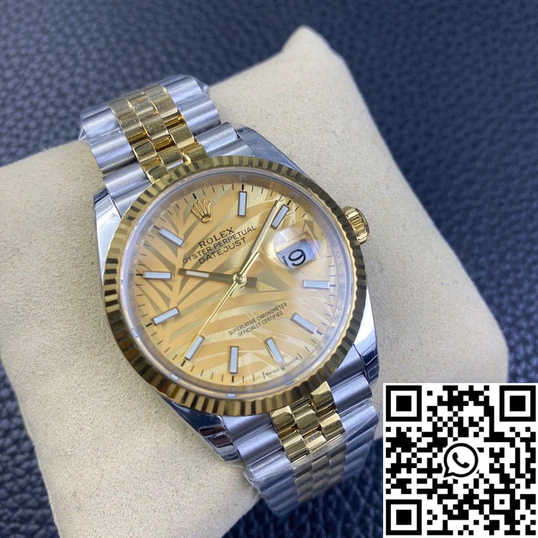 Vibrant Rolex Datejust M126233-0037 EW Factory Golden Palm Leaf Pattern Dial 703