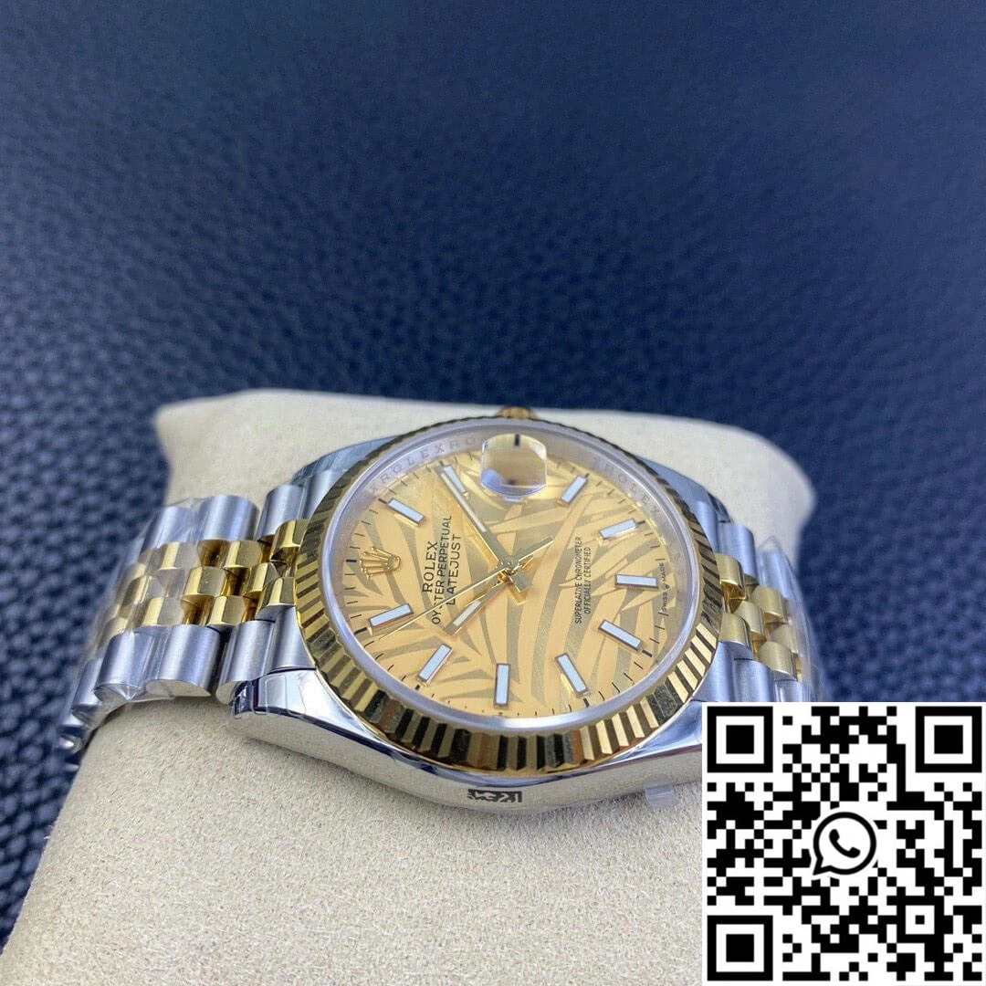 Vibrant Rolex Datejust M126233-0037 EW Factory Golden Palm Leaf Pattern Dial 703