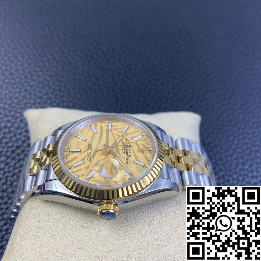 Vibrant Rolex Datejust M126233-0037 EW Factory Golden Palm Leaf Pattern Dial 703