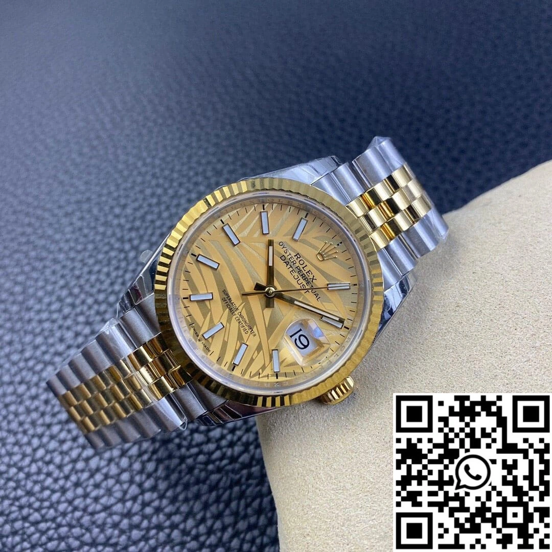 Vibrant Rolex Datejust M126233-0037 EW Factory Golden Palm Leaf Pattern Dial 703