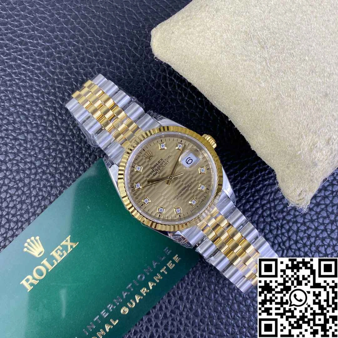 ComfortFit Rolex Datejust M126233 36MM VS Factory Two Tone Silver Motif Dial Diamond Hourmarker 665