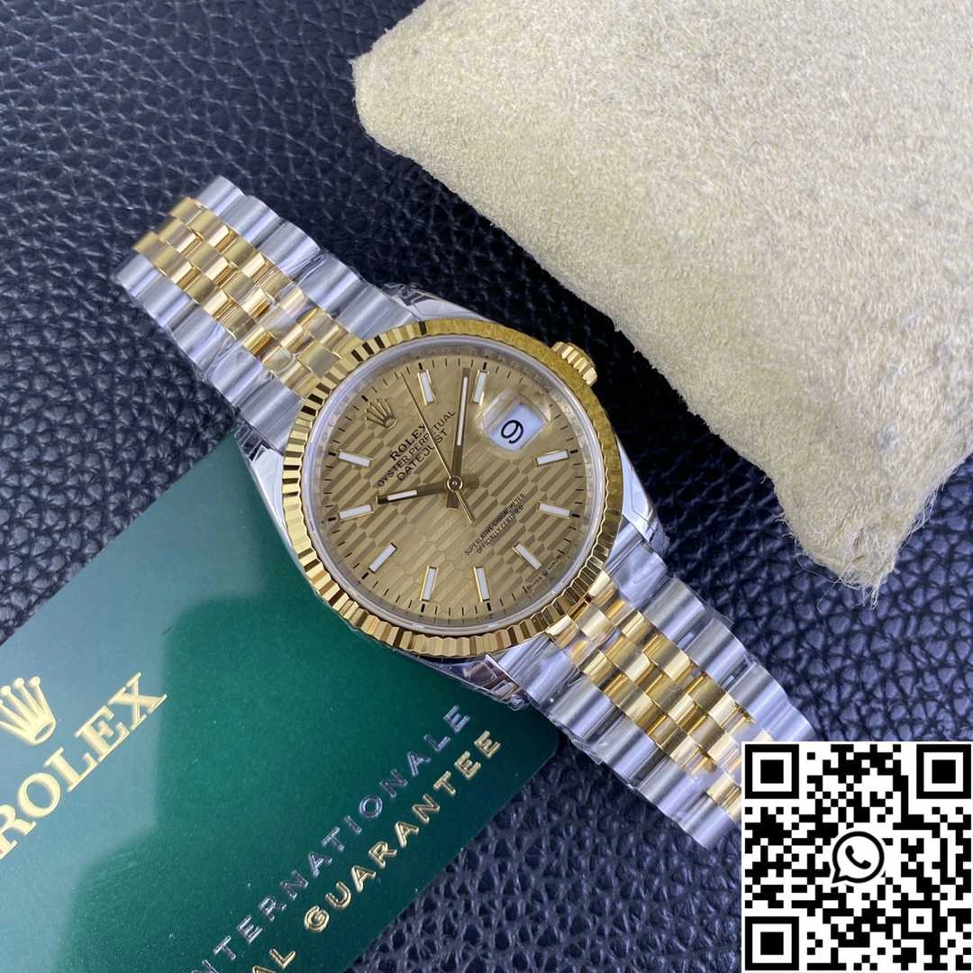Packable Rolex Datejust M126233 36MM VS Factory Two Tone Yellow Motif Dial Diamond Hourmarker 651