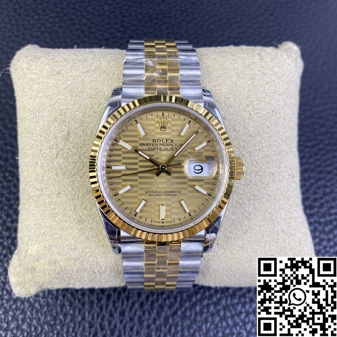 Packable Rolex Datejust M126233 36MM VS Factory Two Tone Yellow Motif Dial Diamond Hourmarker 651