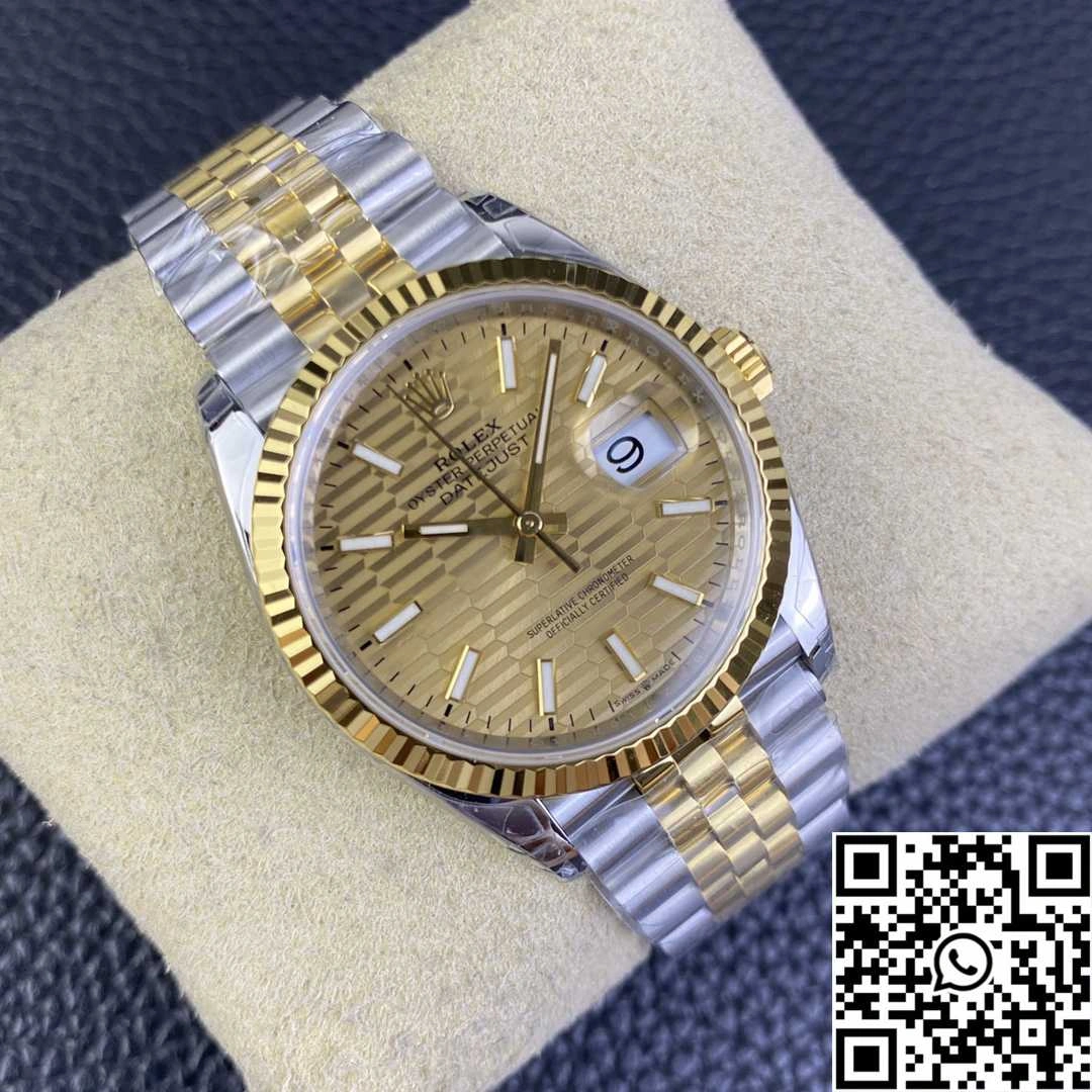 Packable Rolex Datejust M126233 36MM VS Factory Two Tone Yellow Motif Dial Diamond Hourmarker 651