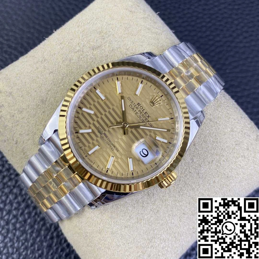 Packable Rolex Datejust M126233 36MM VS Factory Two Tone Yellow Motif Dial Diamond Hourmarker 651