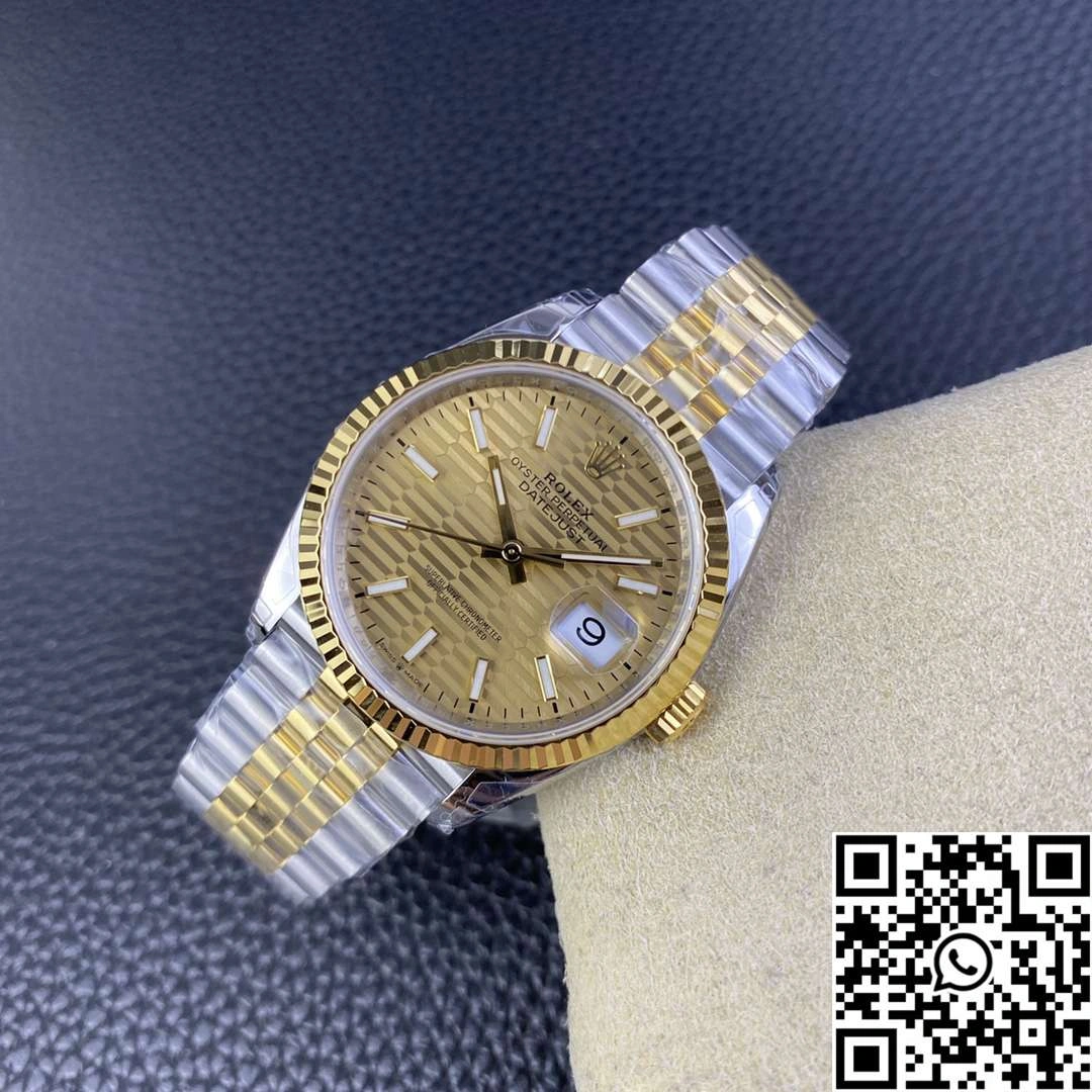 Packable Rolex Datejust M126233 36MM VS Factory Two Tone Yellow Motif Dial Diamond Hourmarker 651