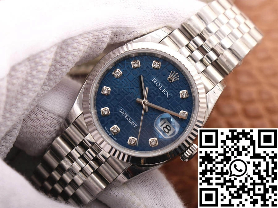 Lightweight Rolex Datejust M126234-0011 36MM EW Factory Diamond-Studded Blue Dial 704