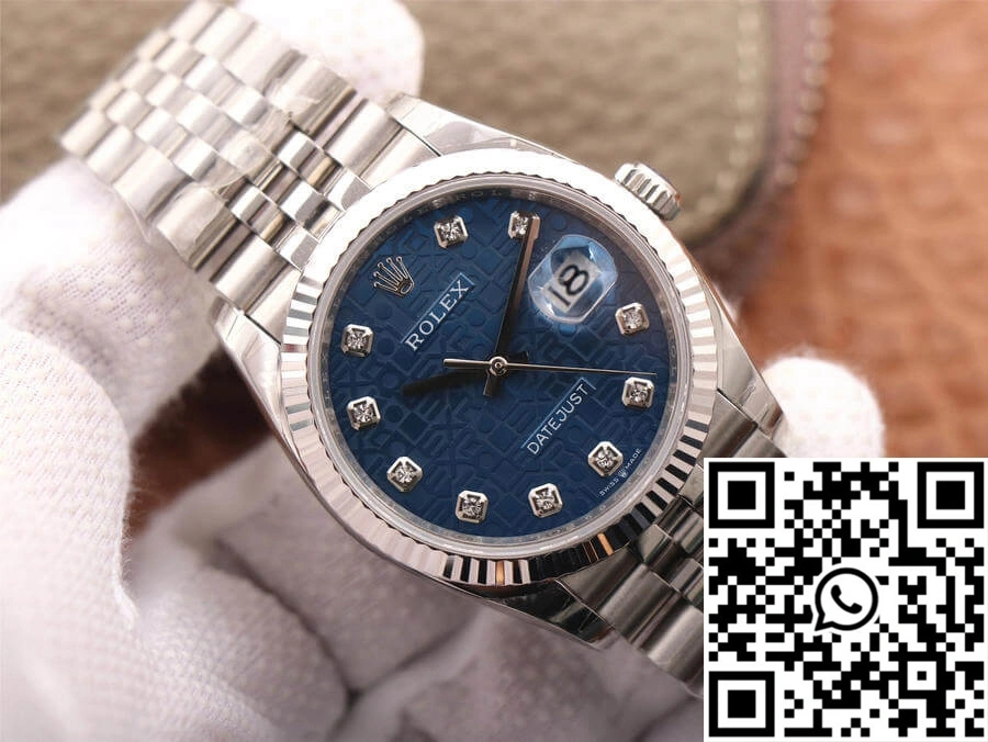Lightweight Rolex Datejust M126234-0011 36MM EW Factory Diamond-Studded Blue Dial 704