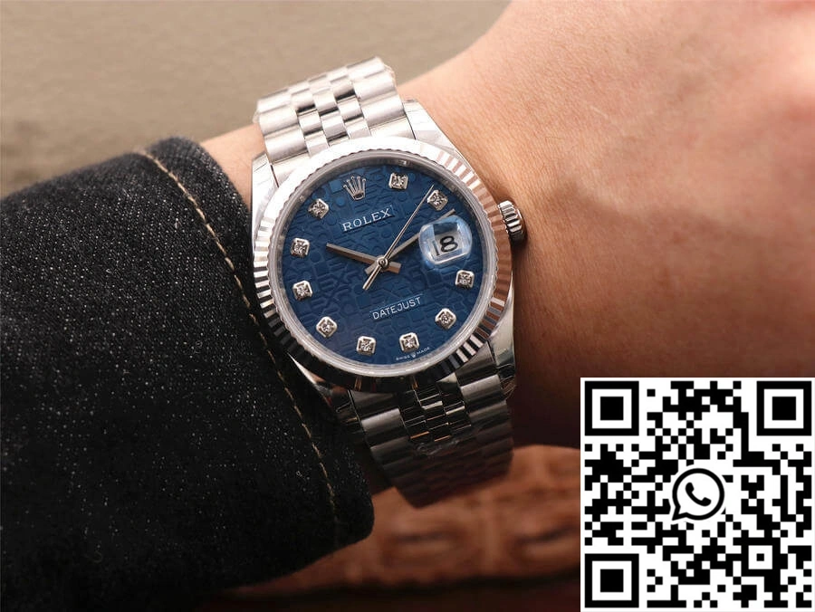 Lightweight Rolex Datejust M126234-0011 36MM EW Factory Diamond-Studded Blue Dial 704