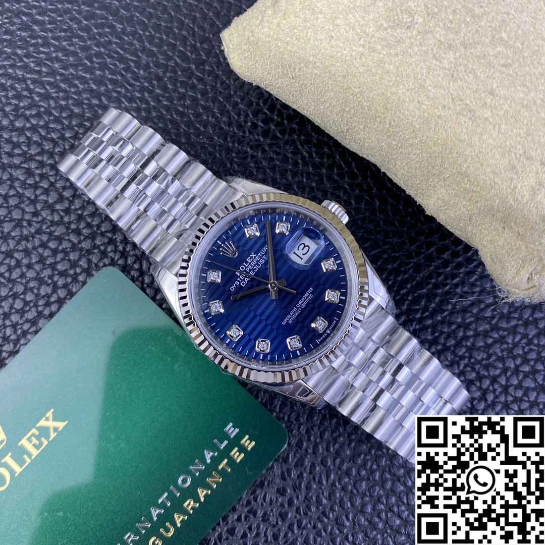 Unique Rolex Datejust M126234 36MM Clean Factory Stainless Steel Blue Motif Dial Diamond Hourmarker 696