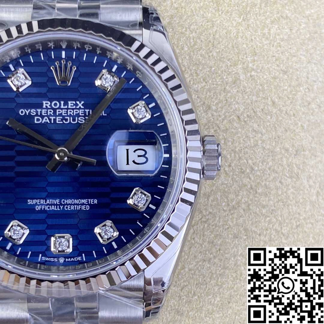 Unique Rolex Datejust M126234 36MM Clean Factory Stainless Steel Blue Motif Dial Diamond Hourmarker 696