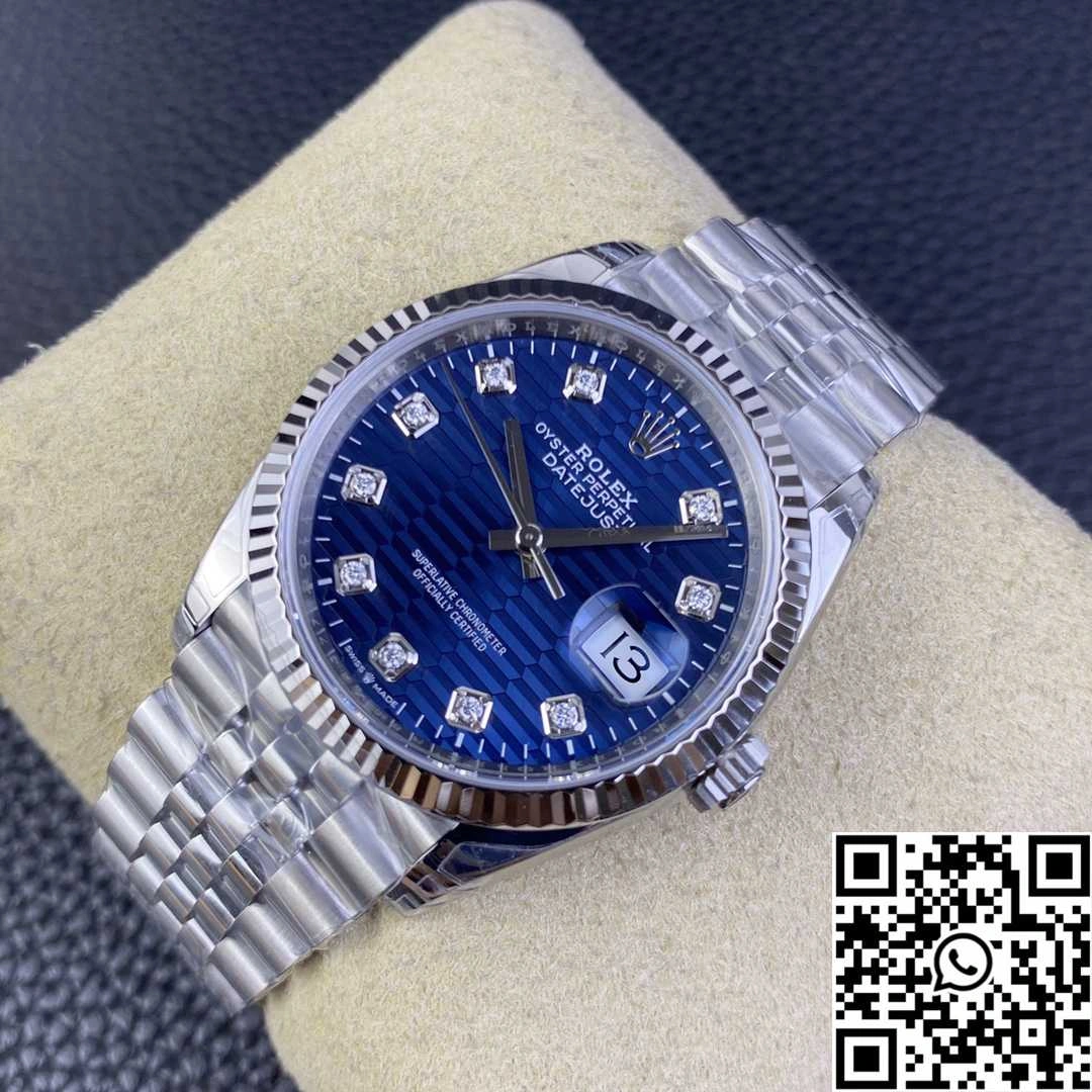Unique Rolex Datejust M126234 36MM Clean Factory Stainless Steel Blue Motif Dial Diamond Hourmarker 696