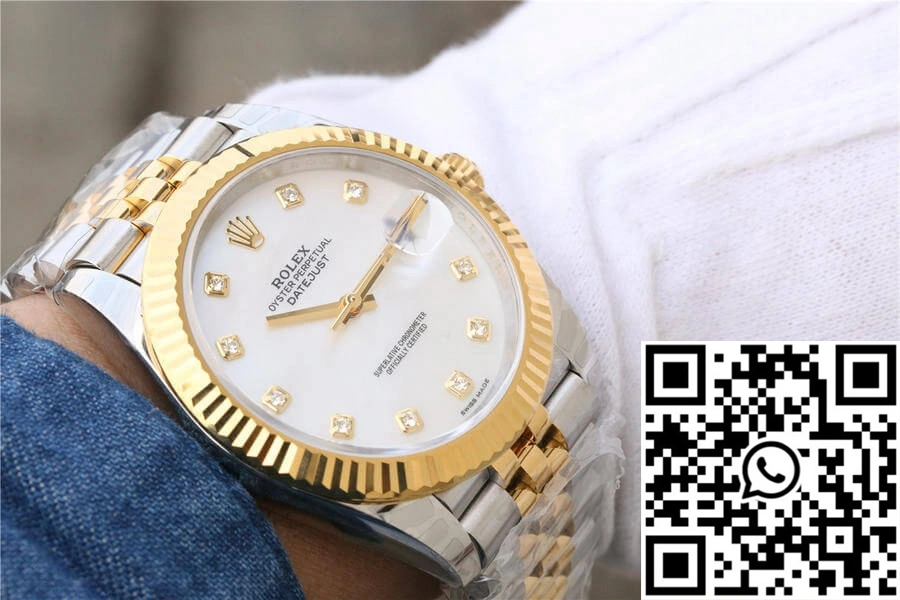 Rolex Datejust M126333-0018 EW Factory Yellow Gold White Dial Premium 836
