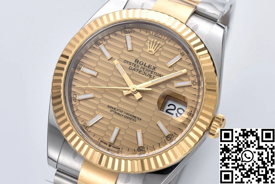Rolex Datejust M126333-0020 Clean Factory Gold Motif Dial Oyster Band Sustainable 794