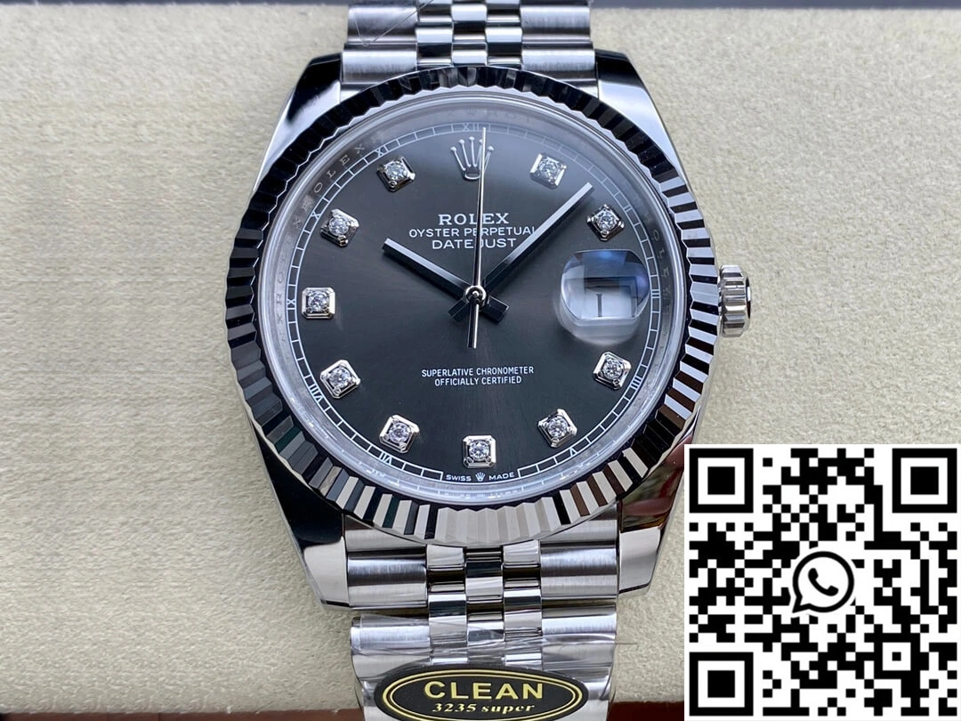 Vibrant Rolex Datejust M126334-0006 Clean Factory Diamond Gray Dial 843