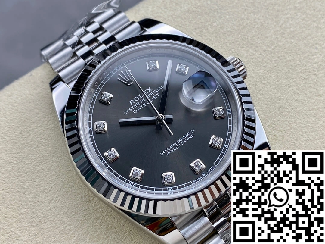 Vibrant Rolex Datejust M126334-0006 Clean Factory Diamond Gray Dial 843