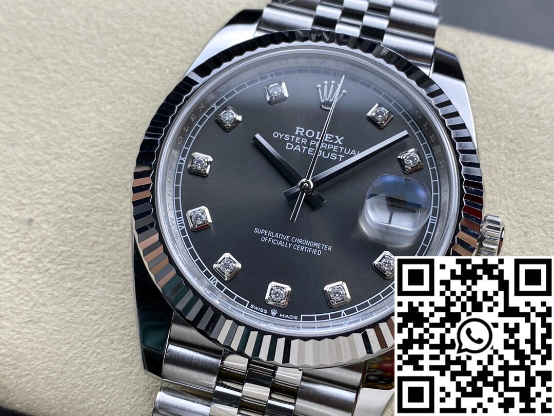 Vibrant Rolex Datejust M126334-0006 Clean Factory Diamond Gray Dial 843