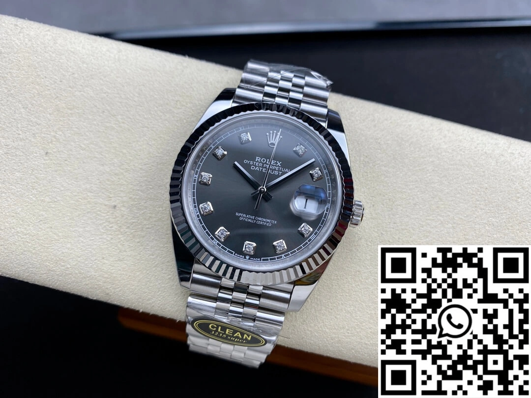 Vibrant Rolex Datejust M126334-0006 Clean Factory Diamond Gray Dial 843