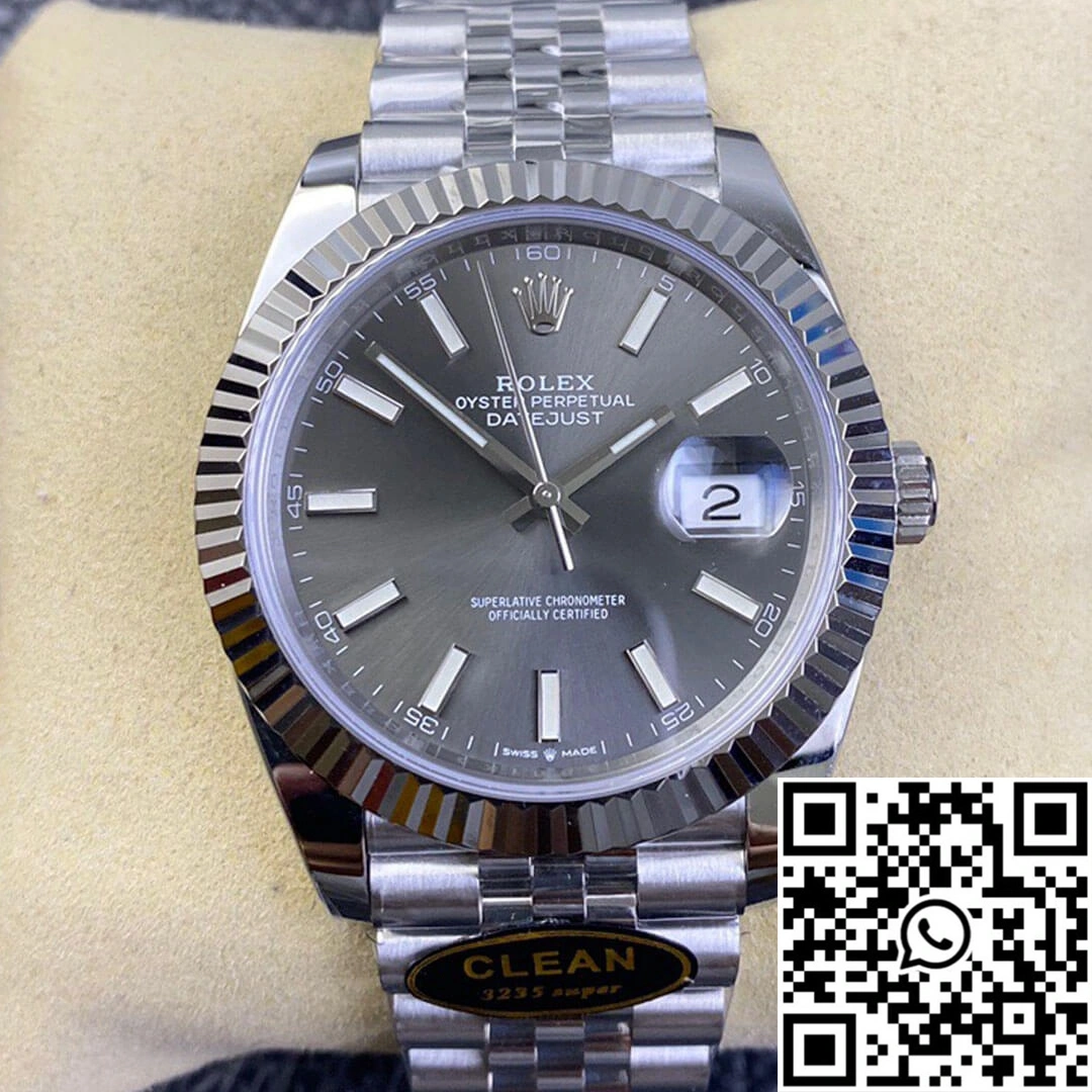 WaterResistant Rolex Datejust M126334-0014 Clean Factory Grey Dial 904L Stainless Steel 848