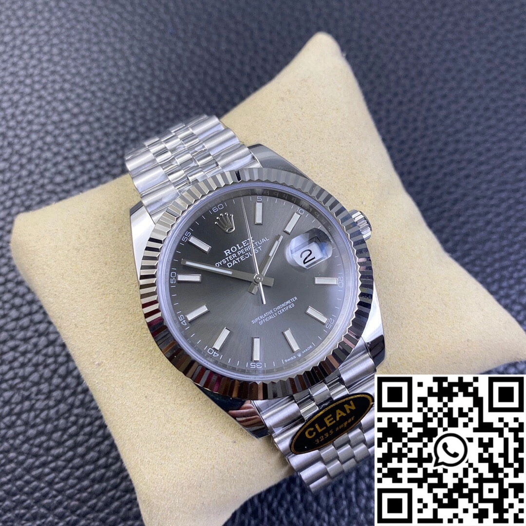 WaterResistant Rolex Datejust M126334-0014 Clean Factory Grey Dial 904L Stainless Steel 848