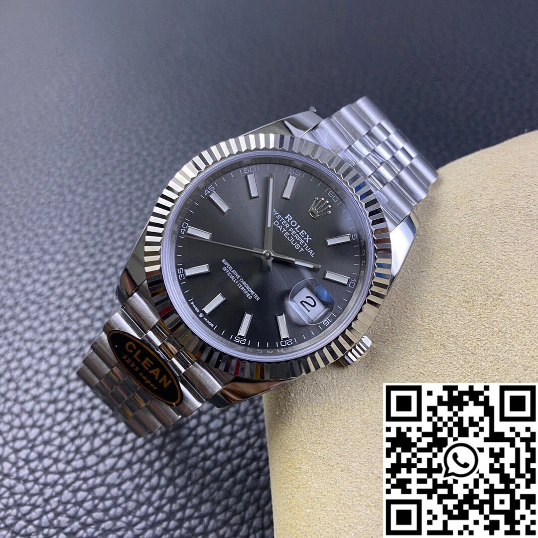 WaterResistant Rolex Datejust M126334-0014 Clean Factory Grey Dial 904L Stainless Steel 848