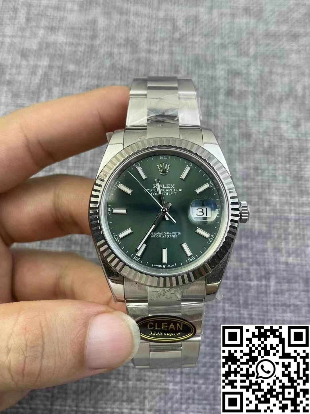 Colorful Rolex Datejust M126334-0028 Clean Factory Green Dial 872