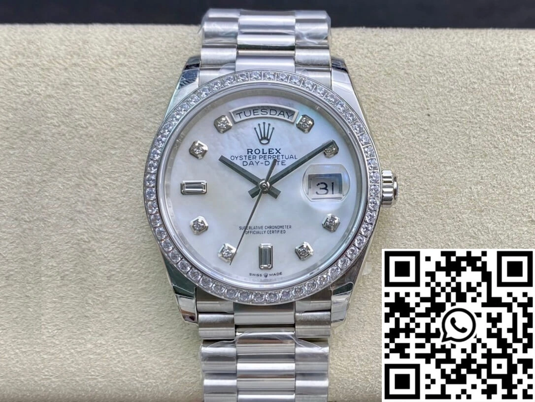 SunProtective Rolex Day Date 128396TBR-0005 EW Factory Diamond-set Bezel 963