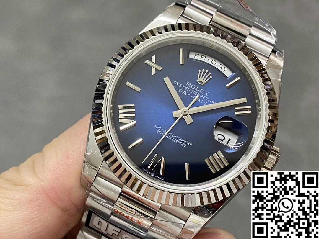 Rolex Day Date 228239-0076 QF Factory v5 Tungsten Steel Deep Blue Dial Practical 918