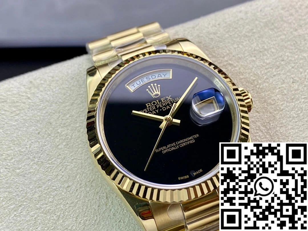 Refined Rolex Day Date 36MM BP Factory Double Calendar Black Dial 873