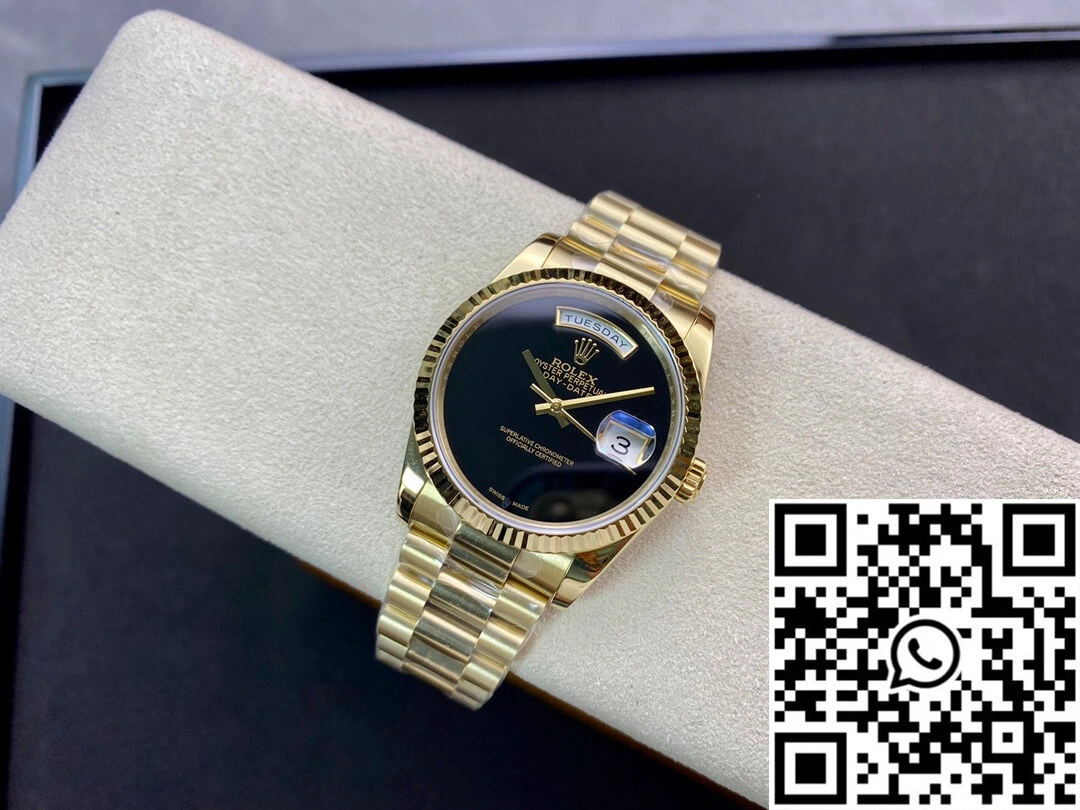 Refined Rolex Day Date 36MM BP Factory Double Calendar Black Dial 873