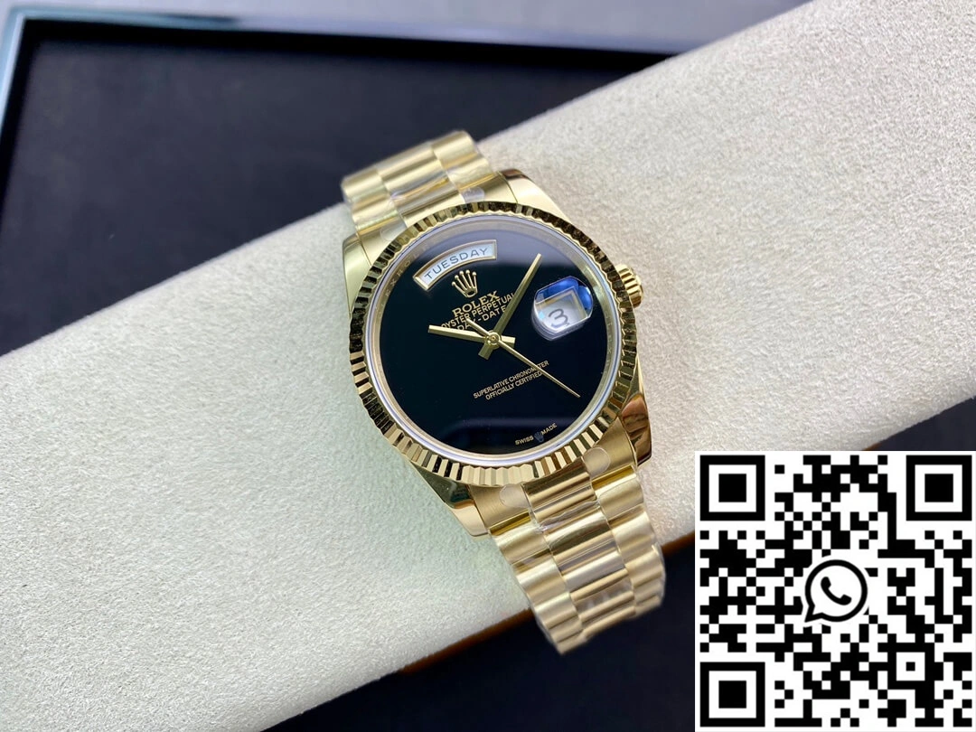Refined Rolex Day Date 36MM BP Factory Double Calendar Black Dial 873