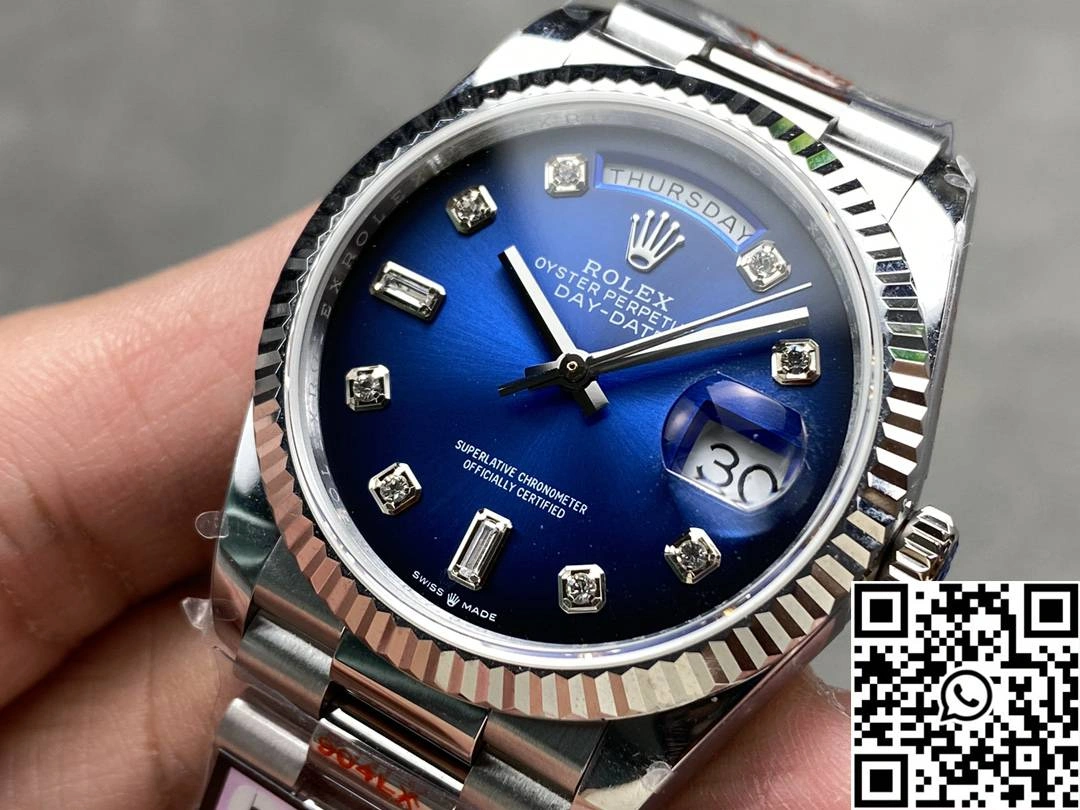 Rolex Day Date 36mm 128239-0023 QF Factory v5 Tungsten Steel Blue Dial Timeless 998
