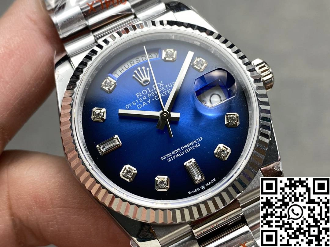 Rolex Day Date 36mm 128239-0023 QF Factory v5 Tungsten Steel Blue Dial Timeless 998