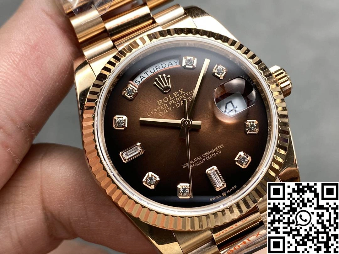 Rolex Day Date 36mm M128235-0037 QF Factory v5 Tungsten Steel Chocalate Dial Bold 924